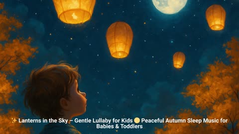✨ Lanterns in the Sky – Gentle Lullaby for Kids 🌕 Peaceful Autumn Sleep Music for Babies & Toddlers