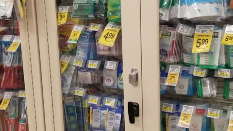 CA Supermarket Vons Lock Up Toothpaste & Floss