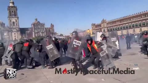Massive Gen-Z riots have erupted outside of Mexico City's National palace