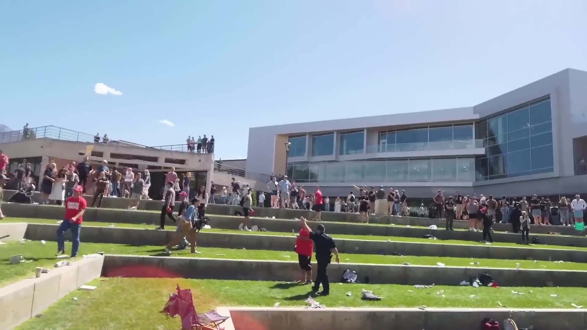 Raw Footage (non-graphic) of Charlie Kirk TPUSA Shooting at Utah Valley University