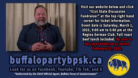 Phillip Zajac, Leader, Buffalo Party of Saskatchewan on March 1, 2025 Fundraiser