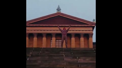 He did this scene against the law - no money for the permits - Rocky