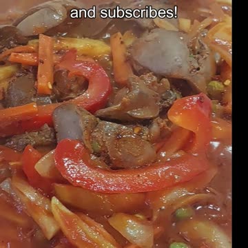 Savory Stir-Fry: Chicken Gizzard Delight with Veggies and Tomato Sauce 🐔 😋 A Step-by-Step Recipe