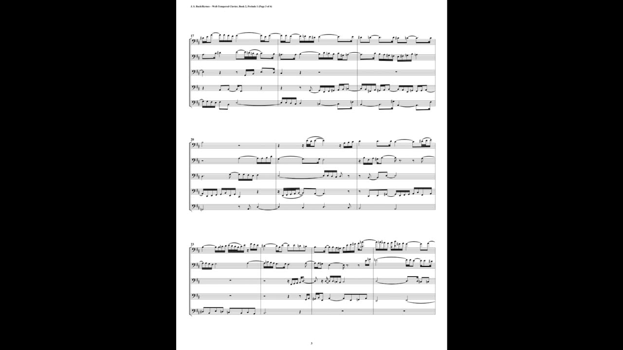 J.S. Bach - Well-Tempered Clavier: Part 2 - Prelude 01 (Bassoon Quintet)