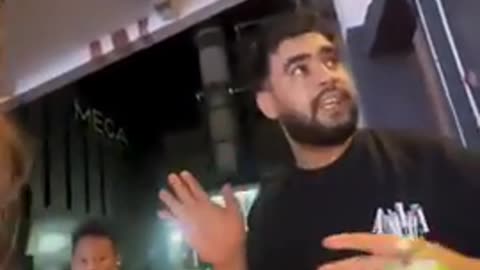 A woman is sexually harassed by a Muslim migrant he talks in Arabic