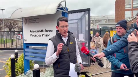 Teacher Enoch Burke speaks after his release from Mountjoy Prison