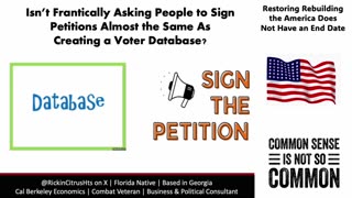 Asking People to Sign Petitions is the Same As Creating a Pre Election Voter Database