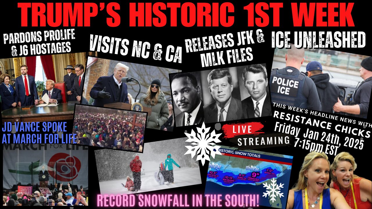 Trump's Historic Week: Frees Prolifers/J6 | ICE Unleashed | Visits NC & CA | Releases JFK Files