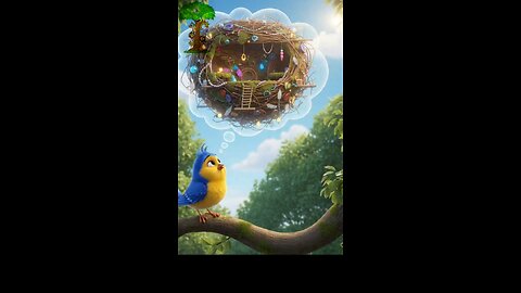 The bird's dream The bird wanted to build a big nest.