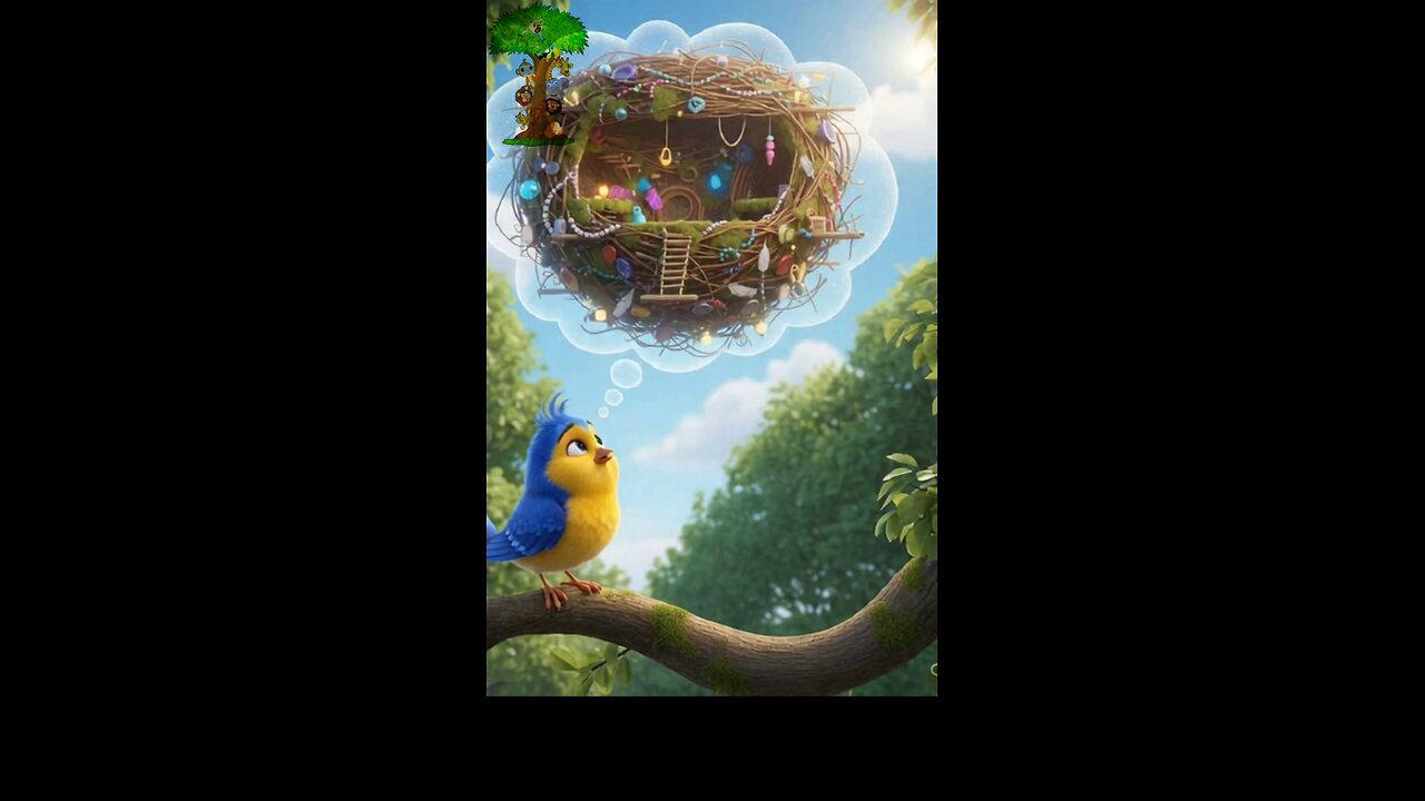 The bird's dream The bird wanted to build a big nest.