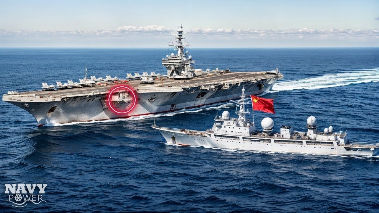 HOW do US Aircraft Carriers strategically respond when CHINESE SPY SHIPS come too close?