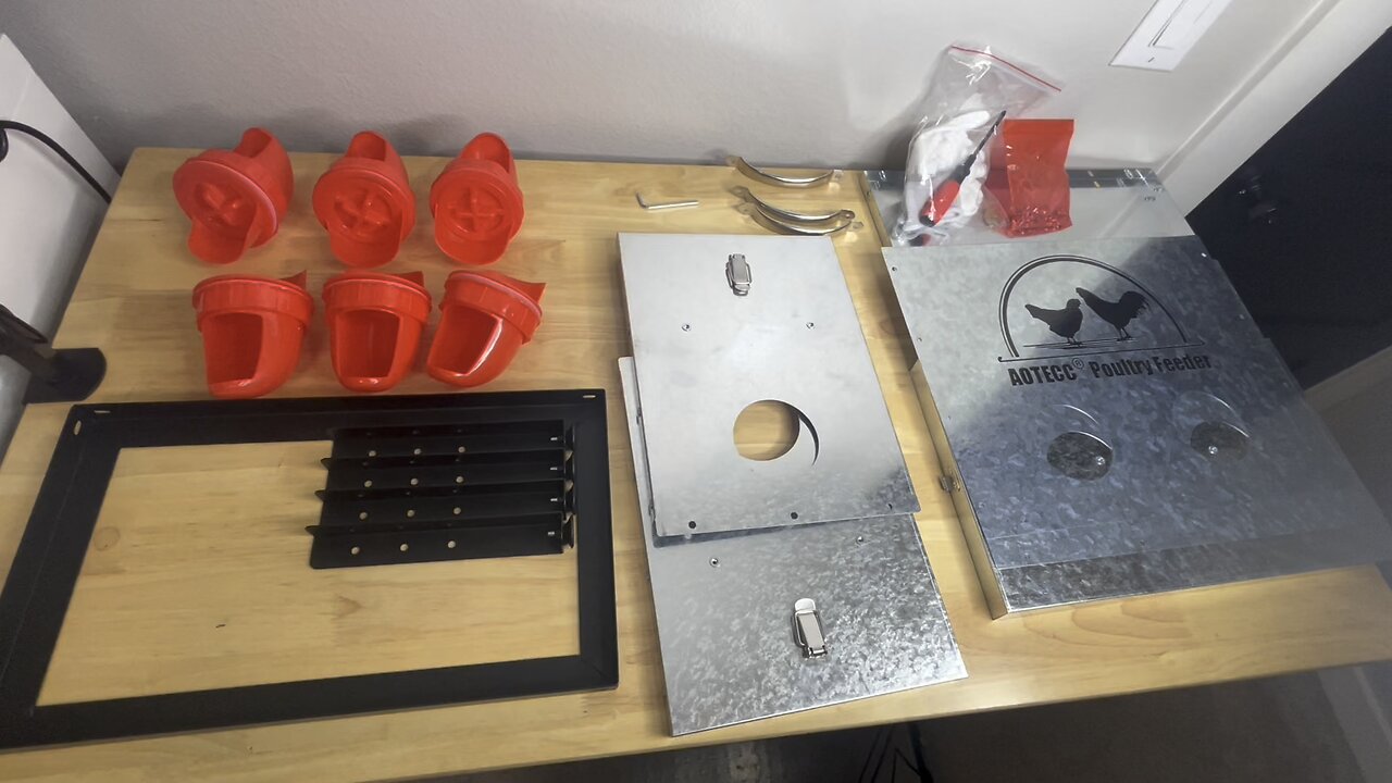 DIY Metal Chicken Feeder Assembly Tutorial with Chickens Eating Feed