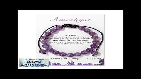 Amethyst Bracelet for Women 8mm Handmade Adjustable Amethyst Crystal Bracelet Natural Stone Review