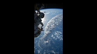 ISS astronaut on Spectacular Space walk. .