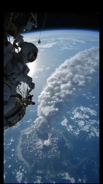ISS astronaut on Spectacular Space walk. .