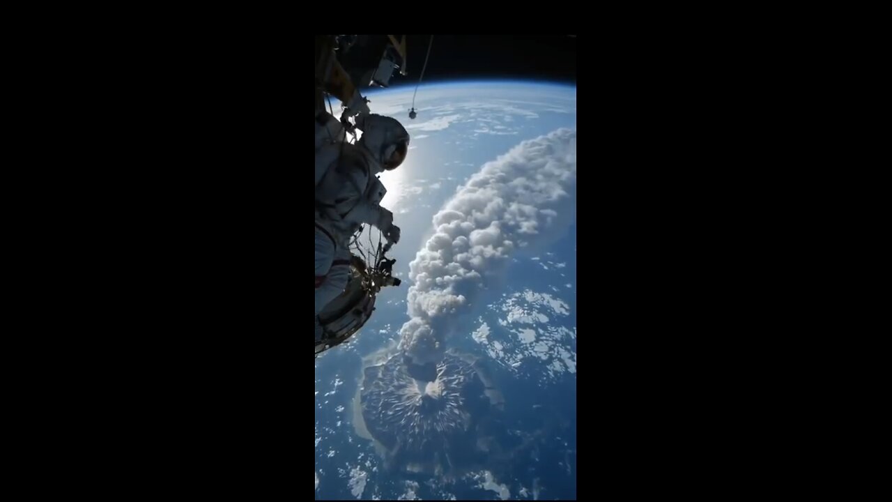 ISS astronaut on Spectacular Space walk. .