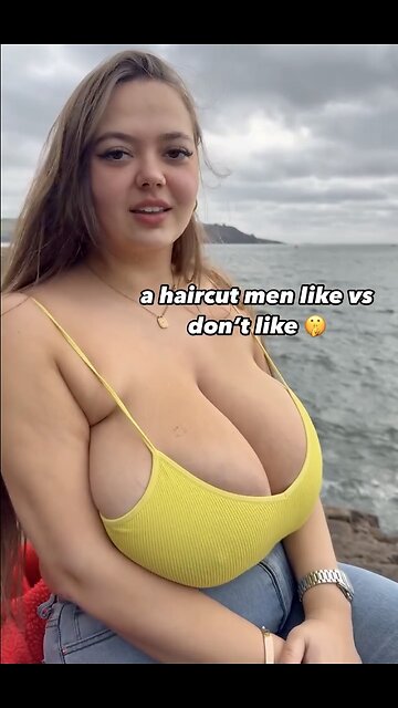 Huge yellow tank top jugs