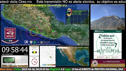 #SISMO Magnitud 4.2 Loc. 12 km al NOROESTE de ACAPULCO, GRO 26/02/25 09:58:19 #noameritoalerta