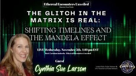 Ethereal Encounters Unveiled - The Glitch in The Matrix Is REAL with Cynthia Sue Larson