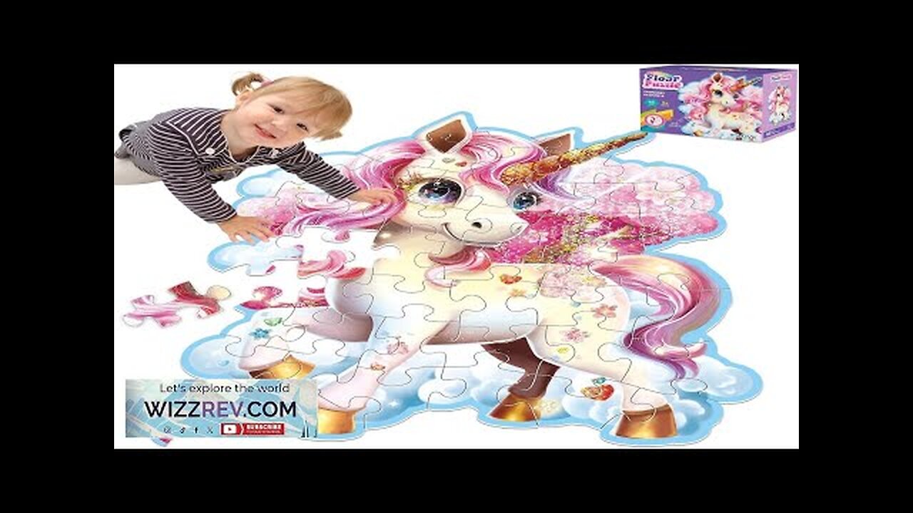 45pcs Shimmery Unicorn Floor Puzzles for Kids Ages 3-5 Jumbo Jigsaw Puzzles Review