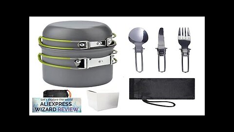 Portable Camping Cookware Set Outdoor Pot Mini Gas Stove Sets Nature Hike Review