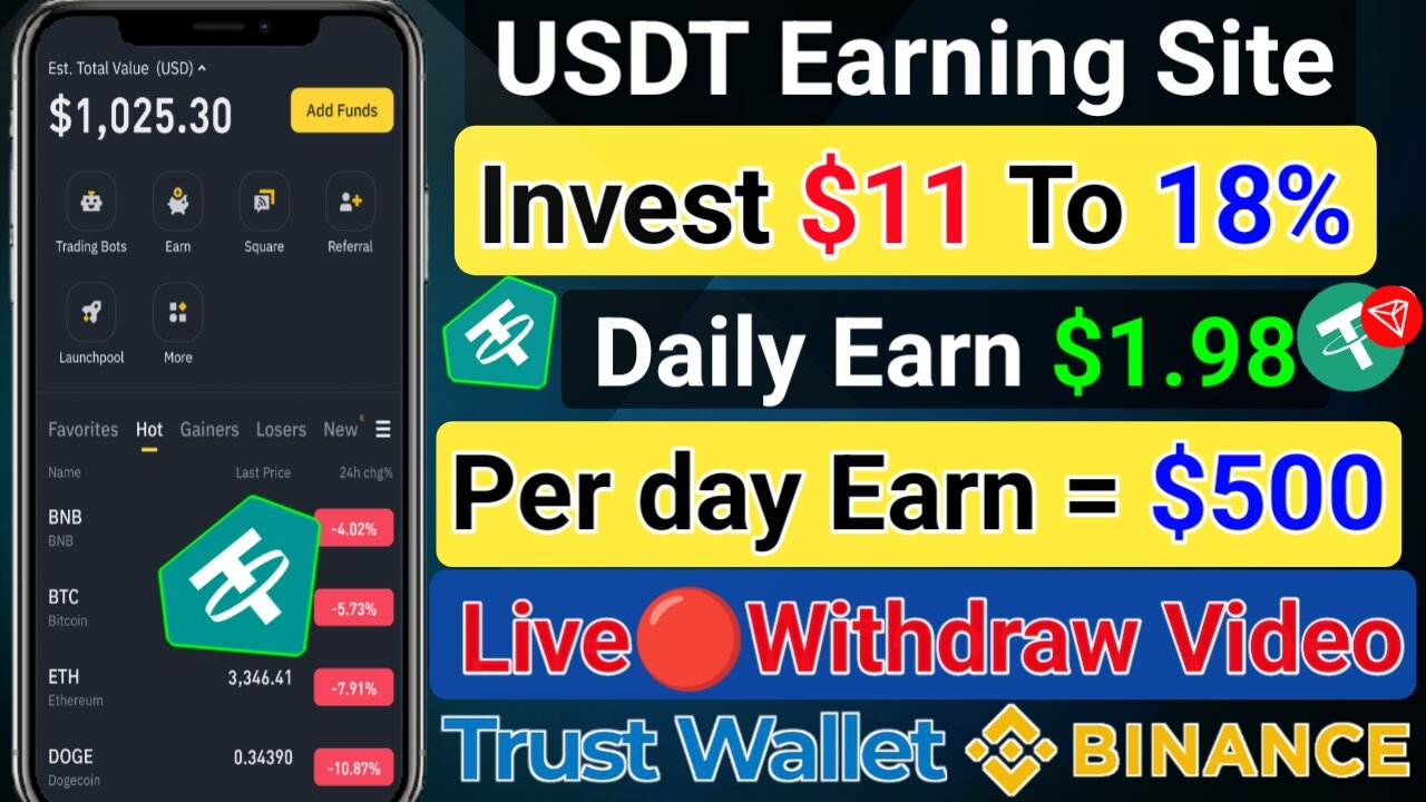 Best USDT Investment Site 2025 - Invest $11 Daily Withdraw 18% | Earn Money Online - BDWorkerFK