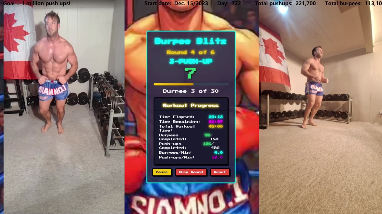 Everyday 450 push ups and 180 Burpees!