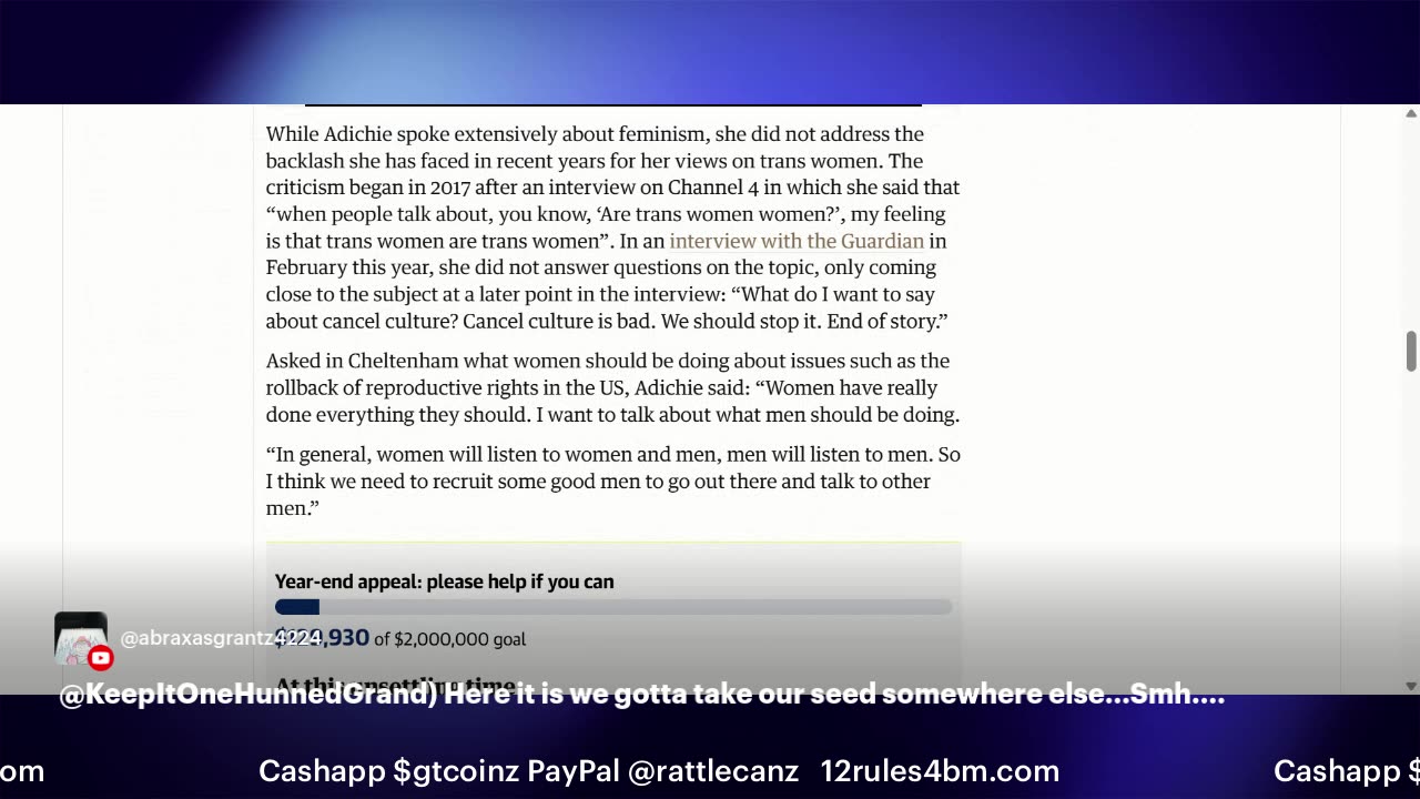 Nigerian tether is terrified of the Manosphere..