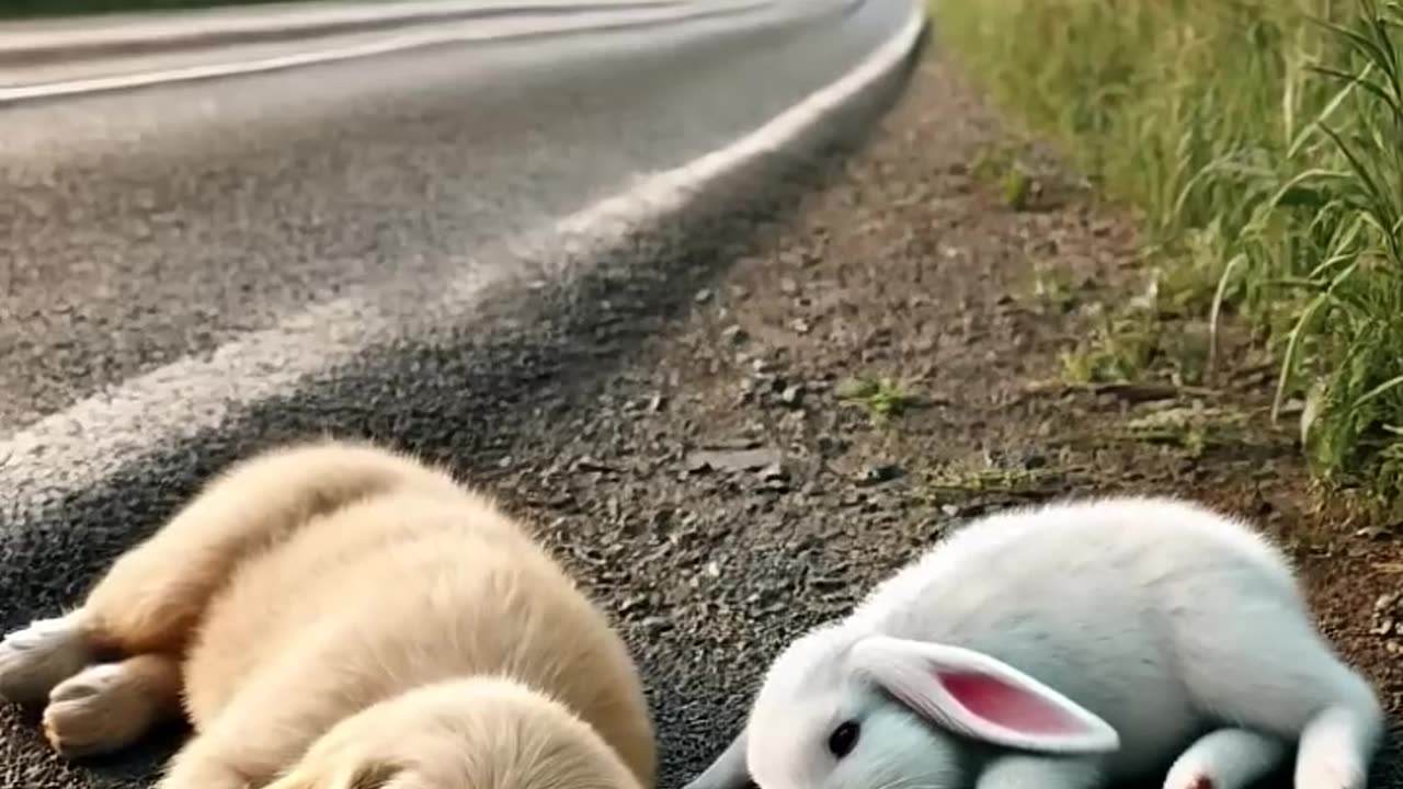 Poor_little_rabbit_because_of_a_drunk_driver_🐰_#RabbitRescue_#CuteAnimals