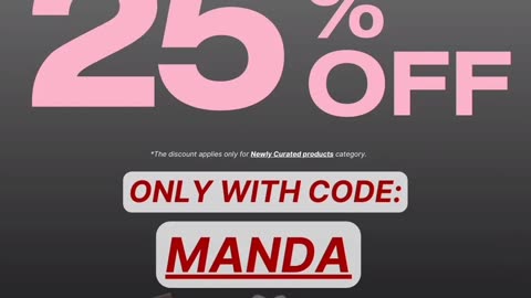 25 % off Meamo Newly Curated Products - code MANDA. 15th- 25th January