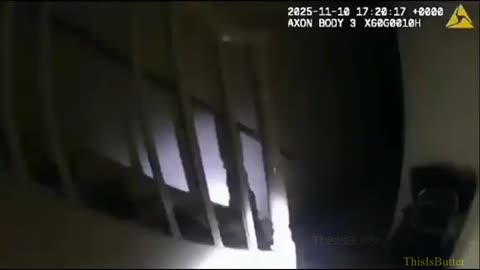 Bodycam footage shows officer exploring basement before jump scare