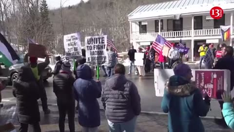 Vance is a traitor, Go ski in Russia - Hundreds protest against JD Vance and his family