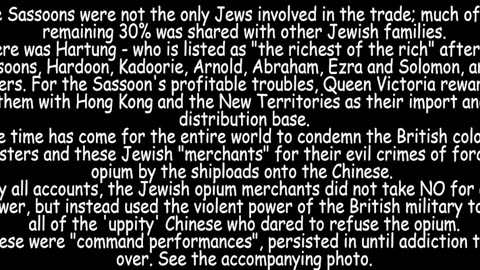 David Sassoon (jew) the world’s biggest drug dealer, and how he destroyed China using Opium