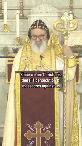 The Patriarch of the Orthodox Church in Damascus Gives Sermon w Syrian Christian History Background