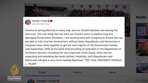 US government shutdown: Trump says deal has been reached with Democrats