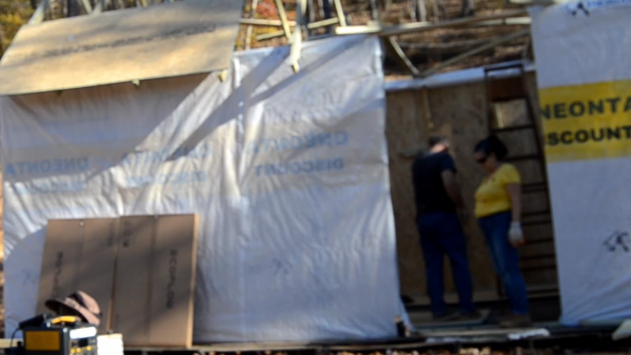 Finishing the Roof on the Storage Building