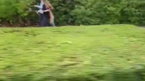 Syrian refugees in the Netherlands bike around throwing water balloons at Dutch women.