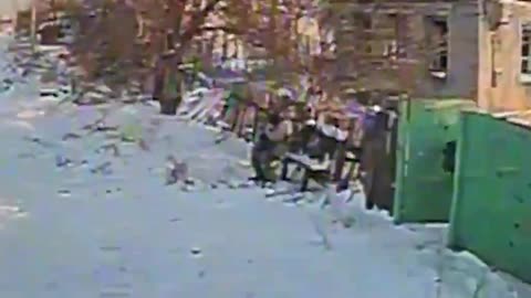 Russian Soldier is Rocked by Drone While Having a Smoke Break