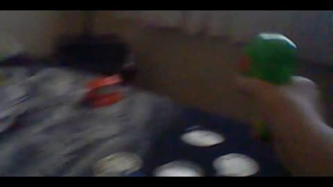 A young Star plays with toys from his Grandma's drawer.