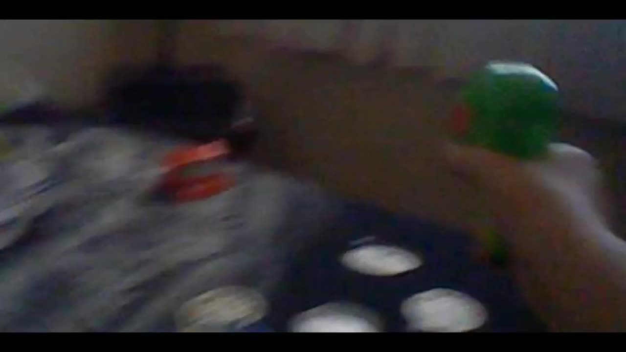 A young Star plays with toys from his Grandma's drawer.