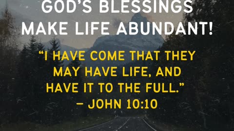 What does abundant life mean to you?