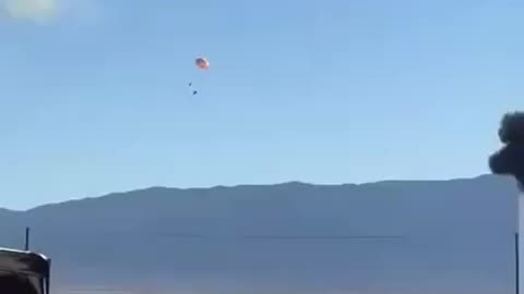 F-16C fighter jet crashes near Trona Airport in California. Pilot ejected safely.