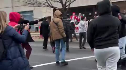 A Quran was SNATCHED away, as it was about to be burned in Dearborn, Michigan.