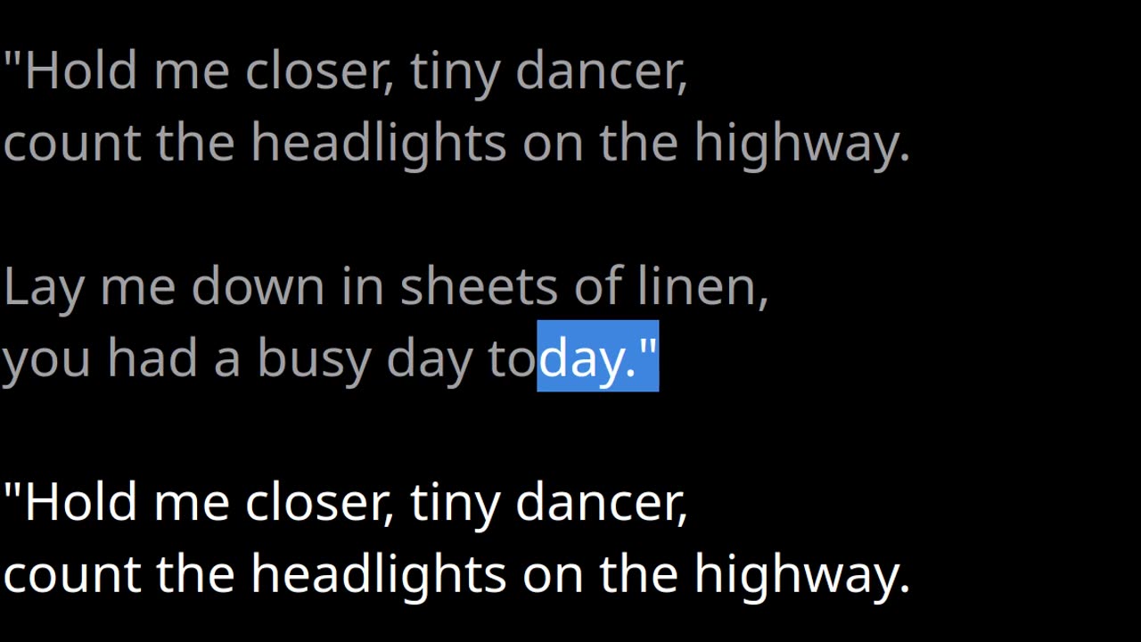 Tiny dancer - Elton John K