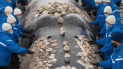 Video of a whale with parasitic on it.