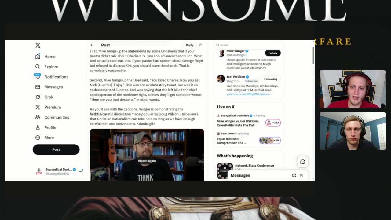 Mike Winger vs Joel Webbon, CrossPolitic Gets The Call