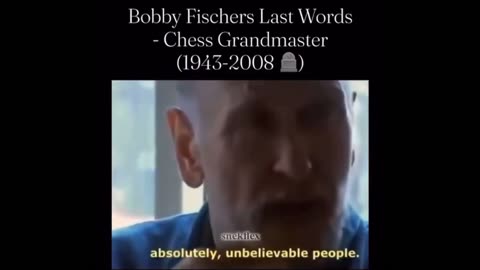 Chess Grandmaster and 180 IQ Jew Bobby Fischer’s Last Known Interview