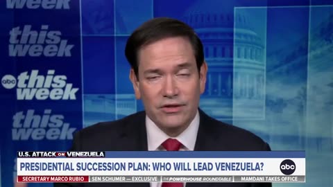 When asked if the U.S. views Venezuelan VP Delcy Rodriguez as the legitimate president, Sec. Rubio