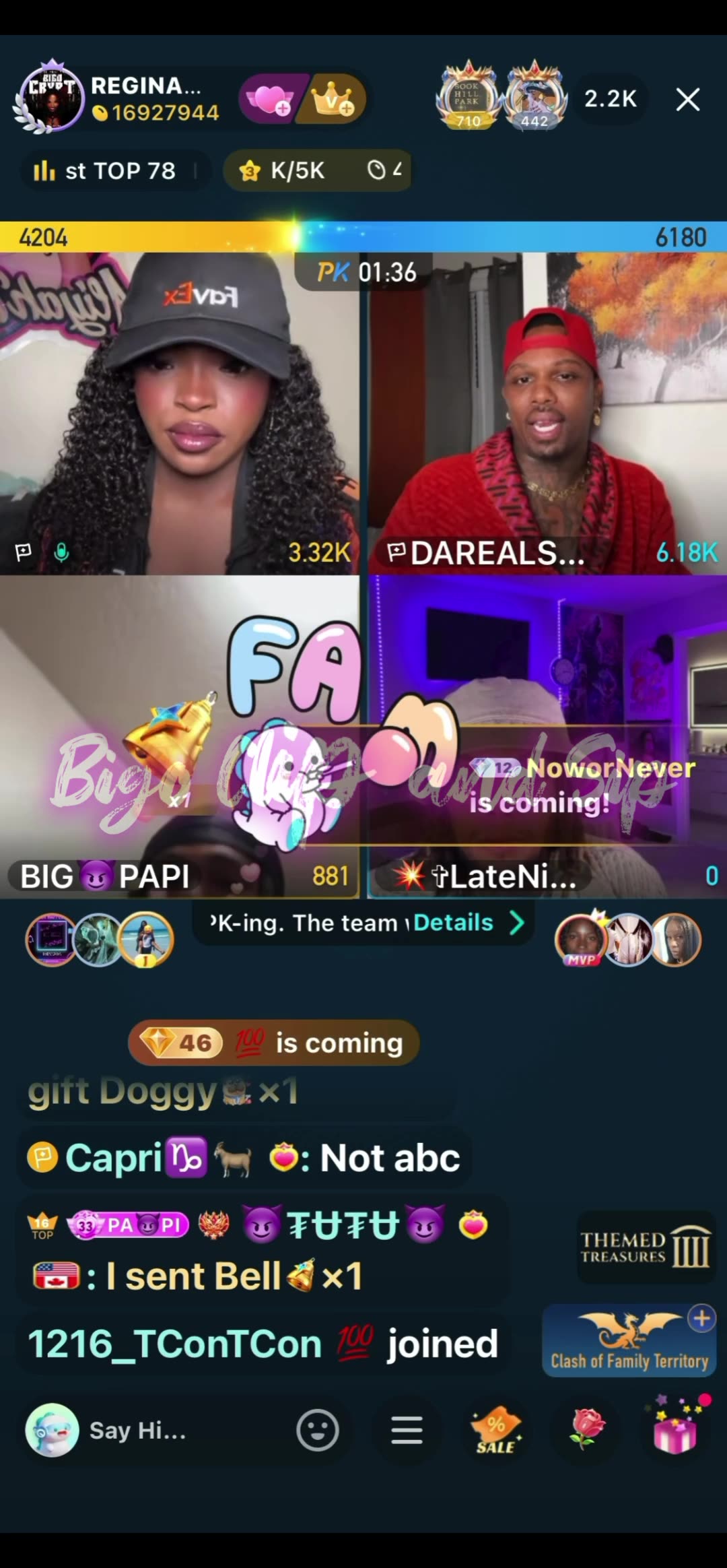 Team PK Liyah Papi Supa CoCo Chinared Keva Lo LateNight n more 10/29/25 #bigoclipandsip