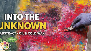 ASMR-Style Abstract Painting Process | Oil & Cold Wax | Relaxing Rain Ambience